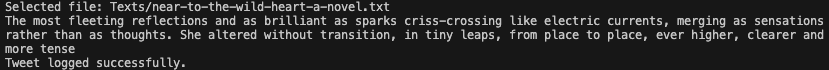 Example of selecting a book, and a single sentence within it.