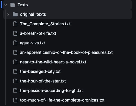 Arranging the text files